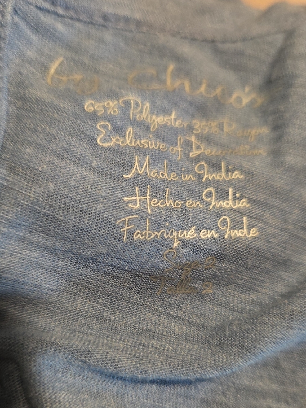 Denim Blue Cold Shoulder Tee/Tunic - Picture 8 of 8